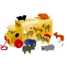 Vkládačka - Dřevěný náklaďák se zvířaty Zoo