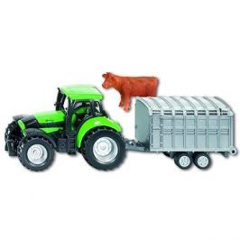 Siku Blister – Deutz Agrotron s přívěsem na přepravu dobytka
