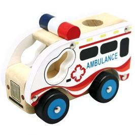 Bino Dřevěné auto ambulance