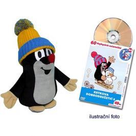 Krtek 25 cm modro-žlutý kulich + DVD