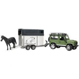 Bruder Land Rover s přívěsem pro přepravu koní včetně 1 koně