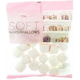 Marks & Spencer Pěnové bonbony marshmallows s příchutí maliny a vanilky