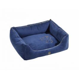 Obdélníkový semišový pelech pro velkého psa Royal modrá 85x120