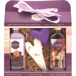 Bohemia Gifts & Cosmetics Lavender La Provence sprchový gel 100 ml + Olejová lázeň 100 ml + patchwork 2 kusy, kosmetická sada