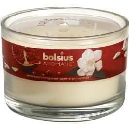 Bolsius Aromatic Jasmine & Pomegranate 3 knoty vonná svíčka ve skle 70 x 106 mm 685 g