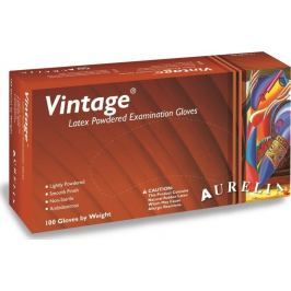 Aurelia Vitage jednorázové latexové rukavice s pudrem velikost L box 100 kusů