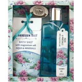 Bohemia Gifts & Cosmetics Aqua Minerály Magneziová sůl a extrakt z mořské řasy Sprchový gel 200 ml + koupelová sůl 150 g kosmetická sada