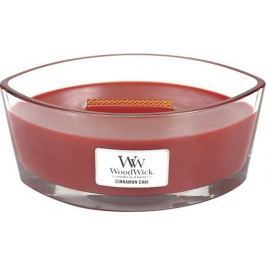 WoodWick Cinnamon Chai - Skořice a vanilka vonná svíčka s dřevěným širokým knotem a víčkem sklo loď 453 g