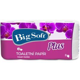 Big Soft Plus toaletní papír bílý 2 vrstvý 160 útržků 8 kusů
