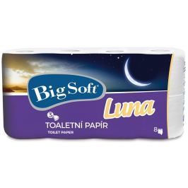 Big Soft Luna toaletní papír bílý 3 vrstvý 160 útržků 8 kusů
