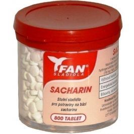 Fan Sacharin Umělé sladidlo 800 tabletek +10% v dóze 50 g