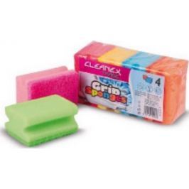 Cleanex Grip Sponges Ultra tvarovaná houba na nádobí 9 x 7 x 4,5 cm 4 kusy