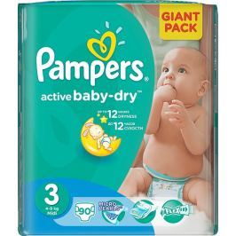 Pampers Active Baby Dry 3 Midi 4-9 kg plenkové kalhotky 90 kusů