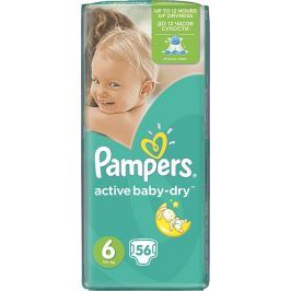 Pampers Active Baby 6 Extra Large 13-16 kg jednorázové plenky 56 kusů